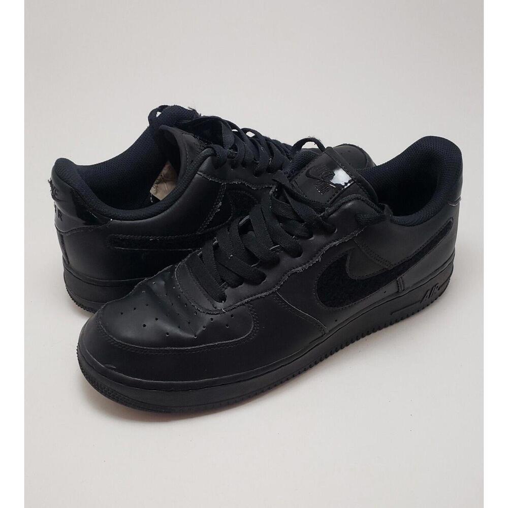 Mens Nike Air Force 1 Low '07 LV8 Removable Swoosh Black Gold CT2252-001 Size 10
